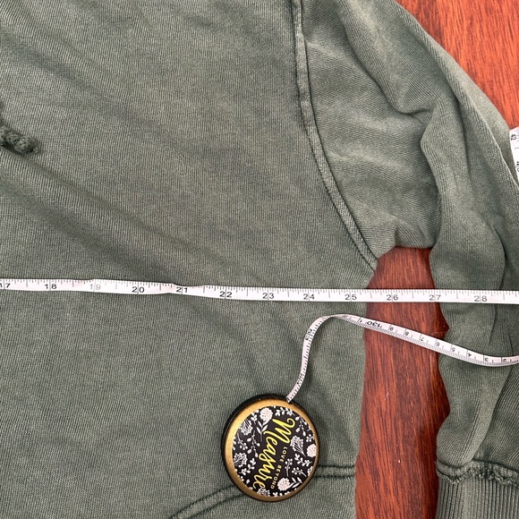 Aerie Beach Weekend Sage Green Half Button-Up oversized Hooded Sweater - Picture 11 of 14